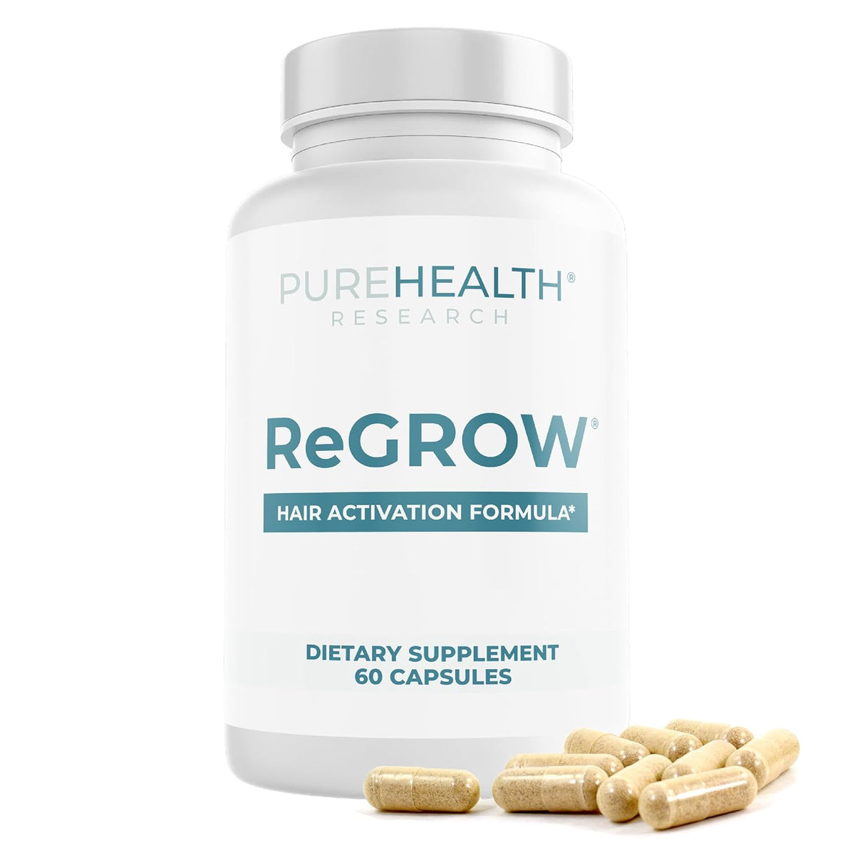 PUREHEALTH RESEARCH ReGrow - Hair Growth Vitamins for Women & Men - 60 Capsules