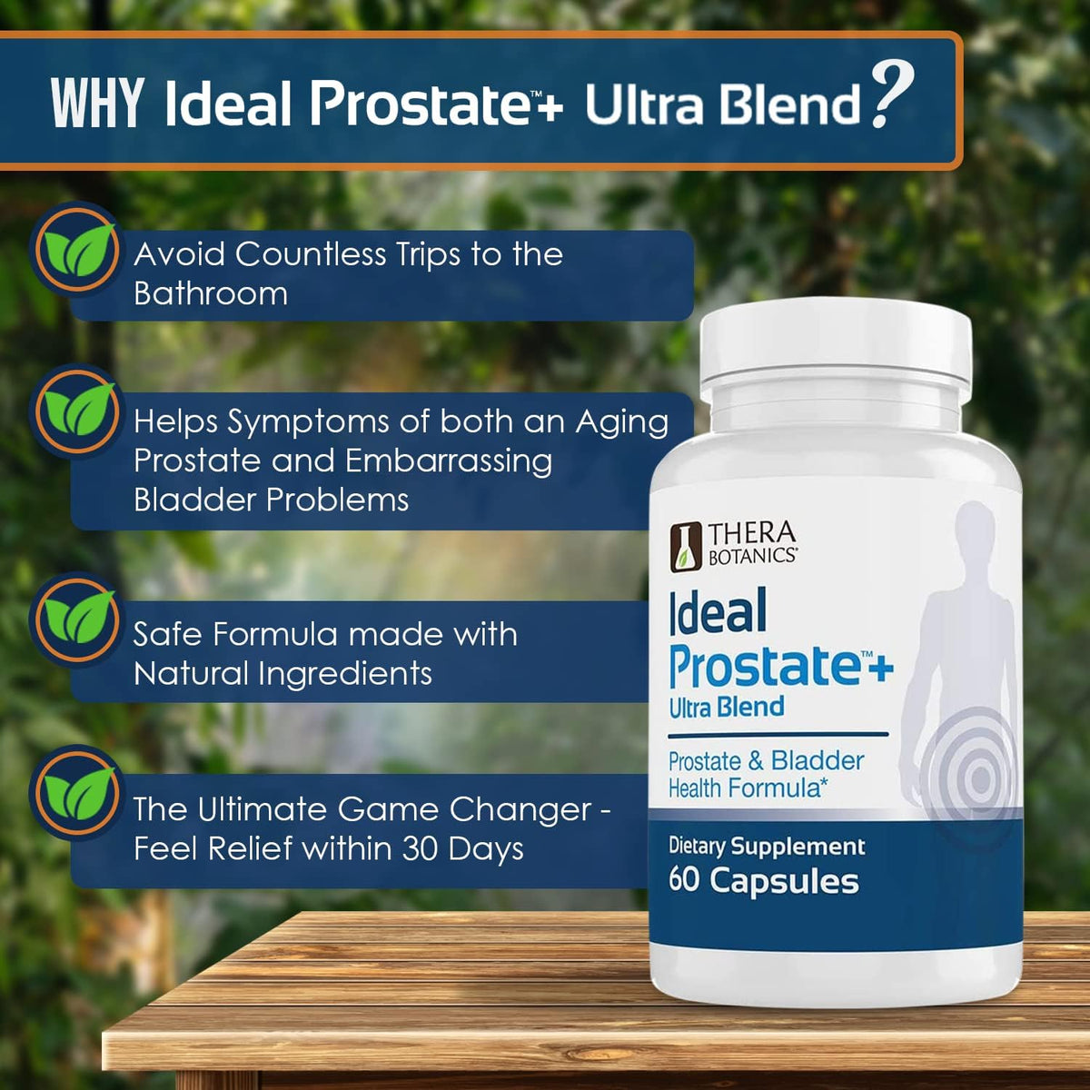 Advanced Men's Prostate Support by Ideal Prostate Plus Ultra with Reishi Mushroom, Saw Palmetto, Lycopene and More for Natural Relief