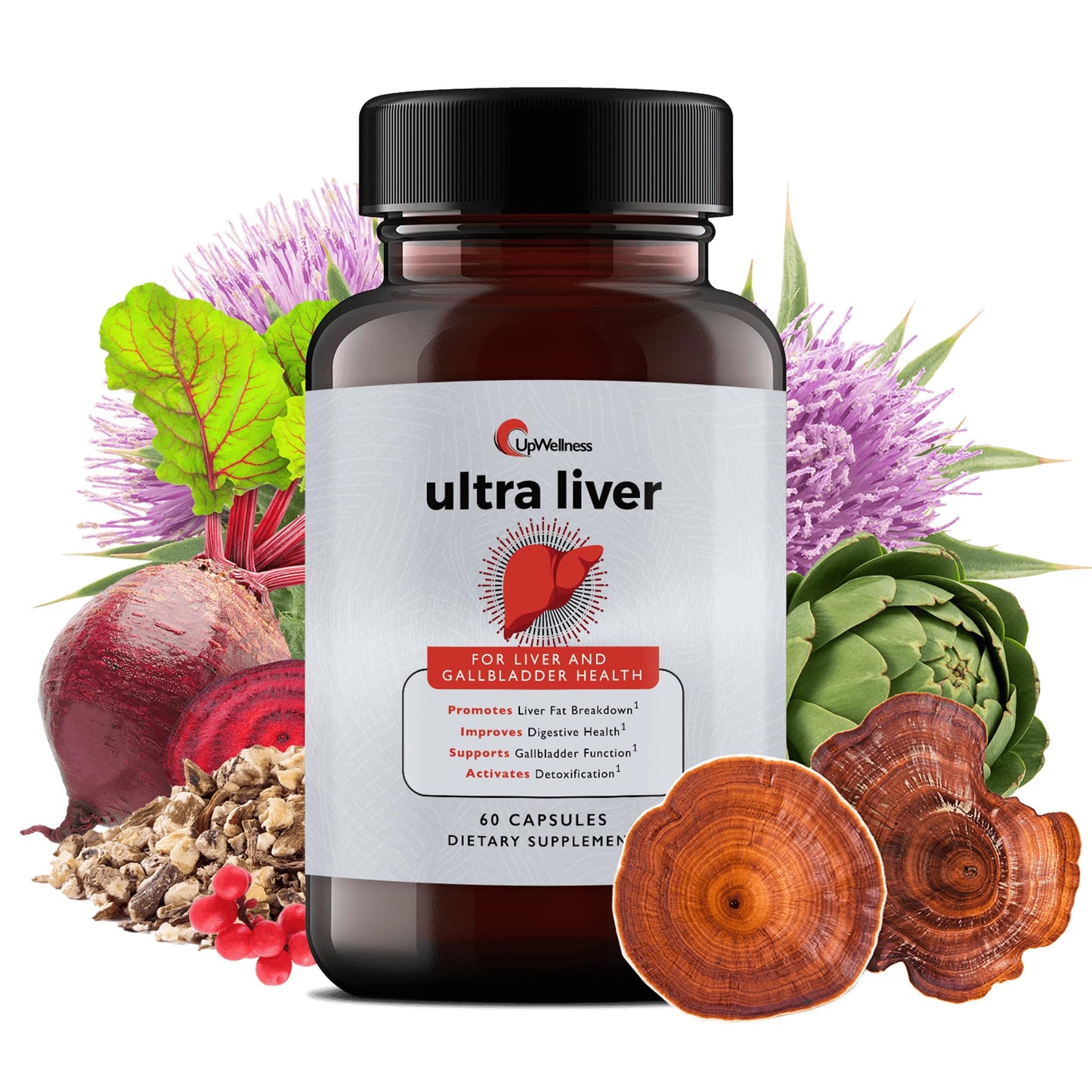 Ultra Liver Supplement for Liver Health and Gallbladder Support - Powered by TMG, NAC Milk Thistle, and More - Taurine Supplement - 60 Capsules - 5 Pack