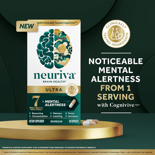 NEURIVA Brain Health Ultra Mental Alertness Supplement 60 Capsules
