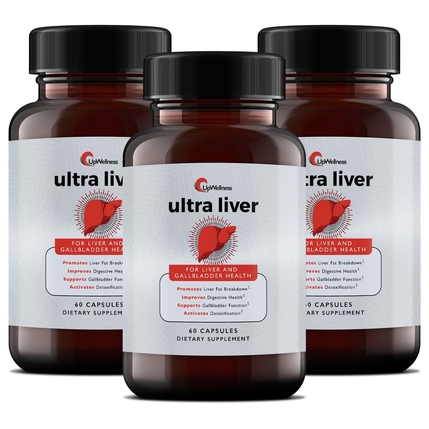 Ultra Liver Supplement for Liver Health and Gallbladder Support - Powered by TMG, NAC Milk Thistle, and More - Taurine Supplement - 60 Capsules - 5 Pack