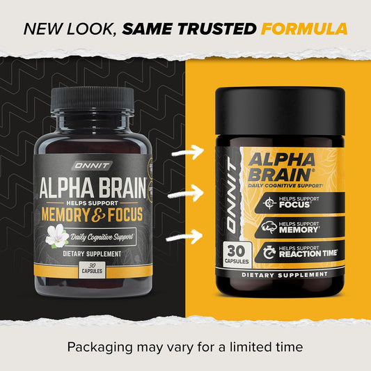 ONNIT Alpha Brain Nootropic Brain Supplement for Men & Women (90 Count)