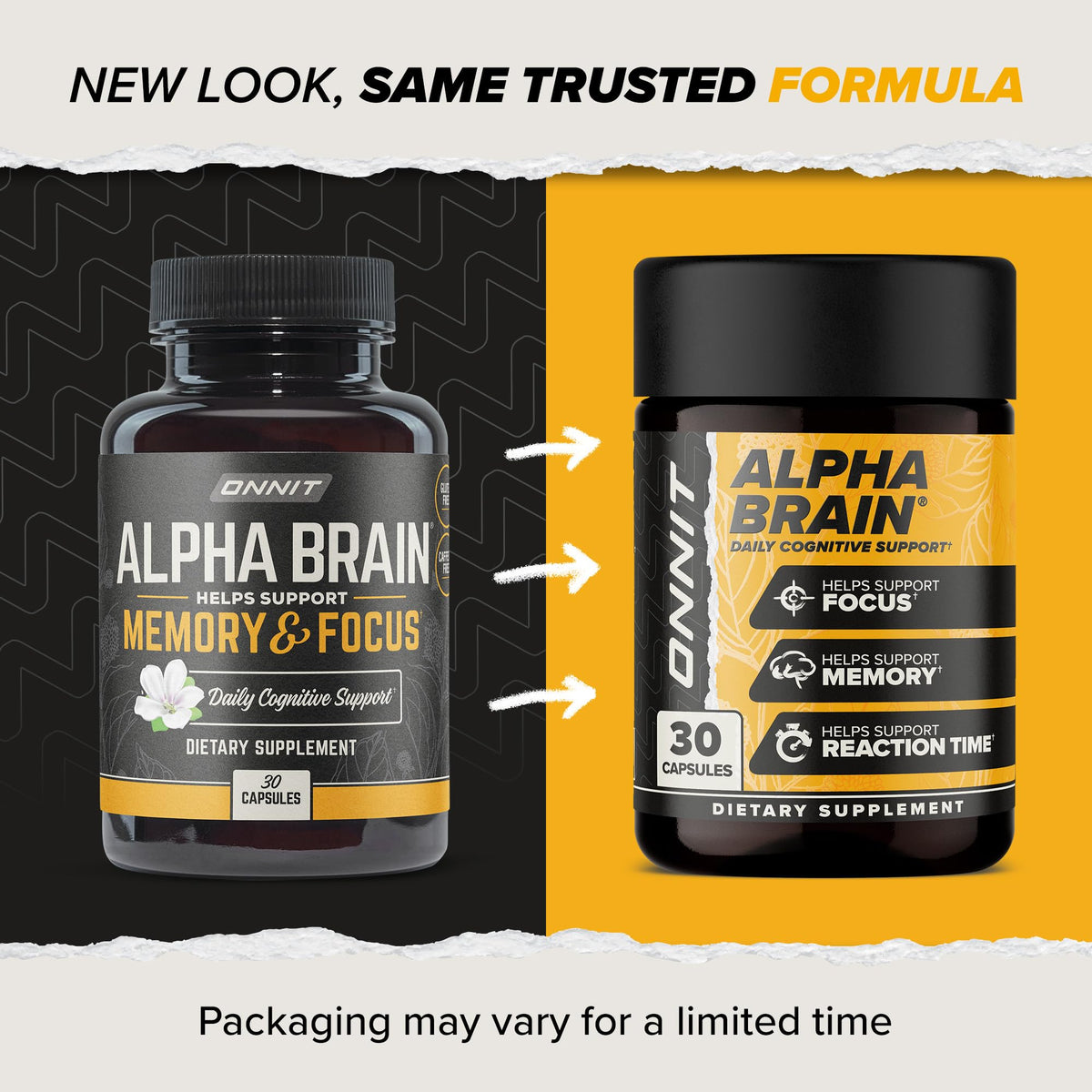 ONNIT Alpha Brain Nootropic Brain Supplement, 90 Count – Focus, Memory, and Mental Clarity Capsules with L-Theanine and Vitamin B6