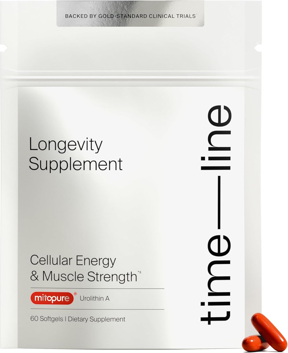 Timeline Mitopure Urolithin A 500mg Supplement, 60 Vegan Softgels