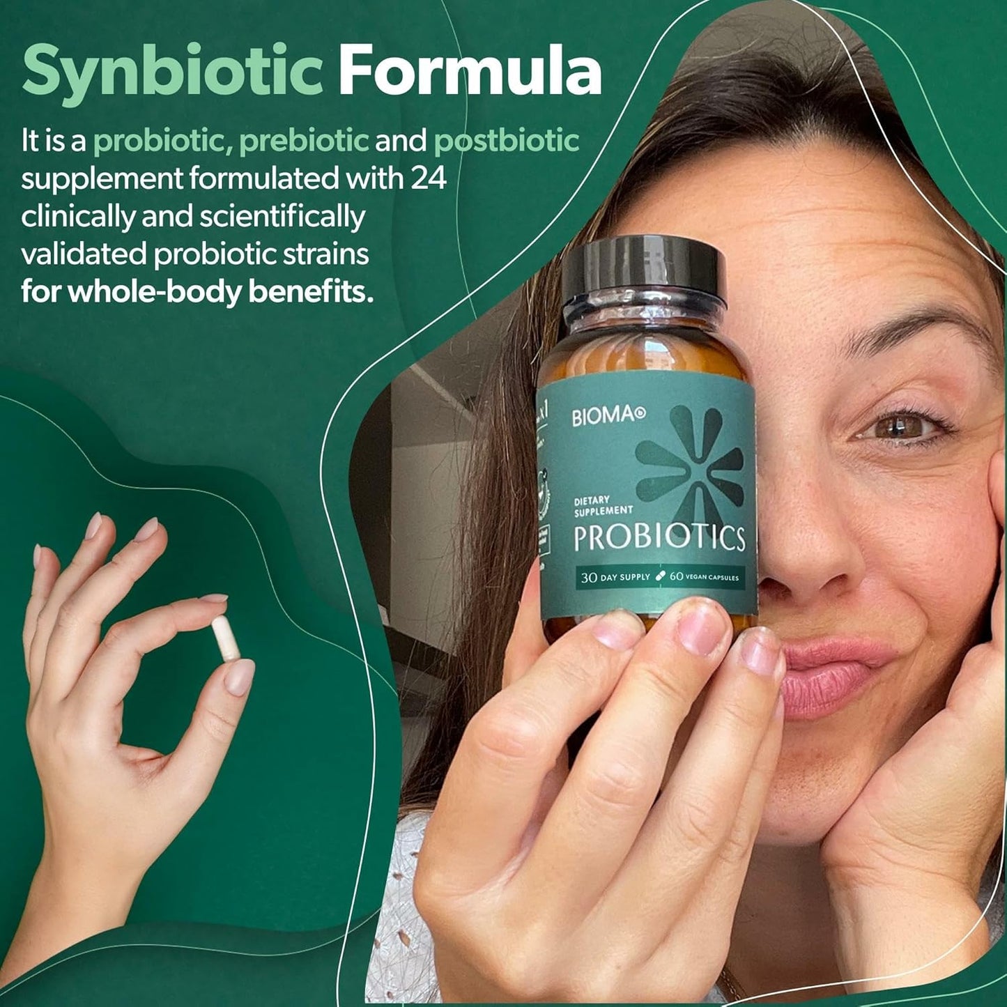 Bioma Probiotics - Digestive Health Probiotic - Gut Support for Men & Women with Xylooligosaccharides, Tributyrin & Bifidobacterium - Vegan & Gluten Free - 180 Delayed-Release Capsules (90-Day Supply)