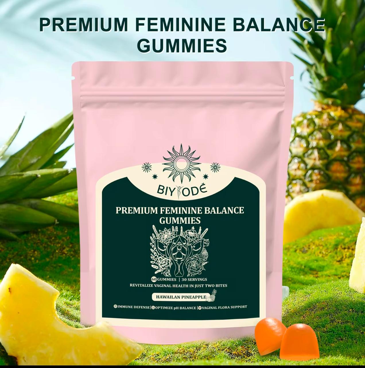 Biyode Nutrition - Premium Feminine Balance Gummies - for Women’s Health & Wellness Hawaiian Pineapple - 60 Gummies - 30 Servings Healthcare Dietary - Nutragole