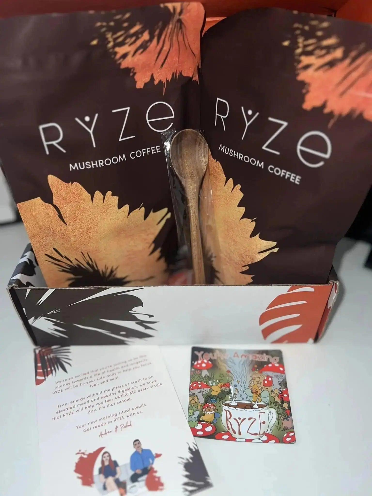 RYZE Mushroom Coffee Pack of 2 | 6 Adaptogenic Mushrooms | Organic | Instant Coffee | MCT Oil | Better Energy, Focus, Digestion, Immunity | Cordyceps, Lion’s Mane, Shiitake, Reishi, Turkey Tail, King Trumpet - Nutragole